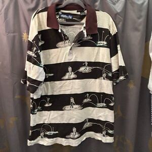 Billion Bay 90's Vintage Golf Polo 2XL Golfing Print